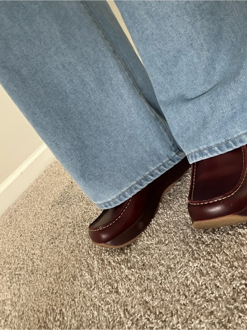 Vintage Y2K Steve Madden Burgundy Leather Loafers with Contrast Stitching 7.5 - Picture 16 of 16
